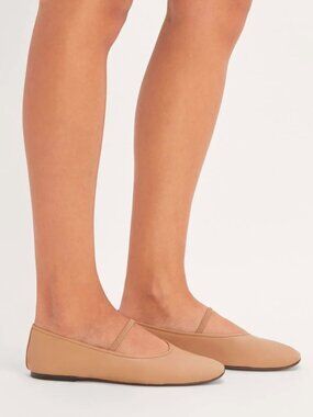 Everlane Day Mary Jane Leather Flats Women's Size 7.5  Blush Tan Square Toe